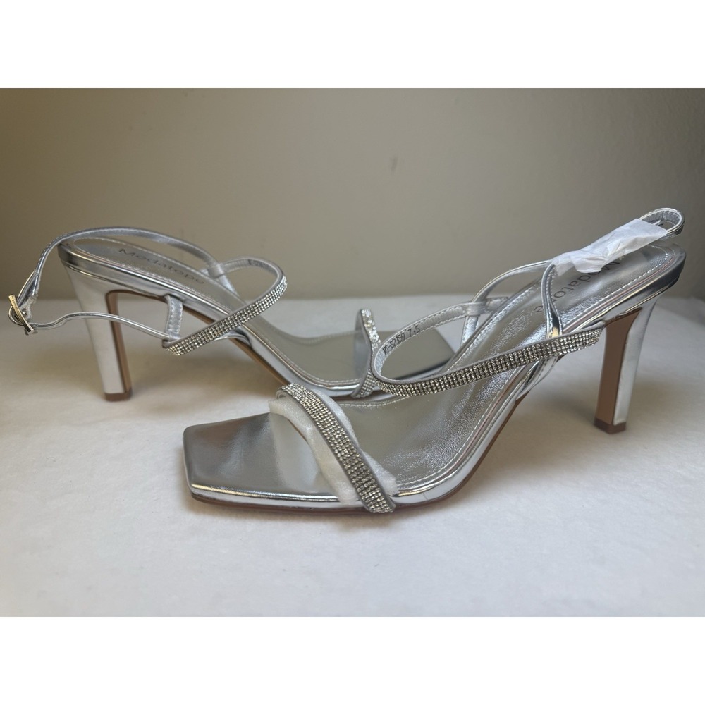 Modatope Silver Rhinestone Heels‎ 3.75in Size 7.5 NIB Holiday Party Wedding